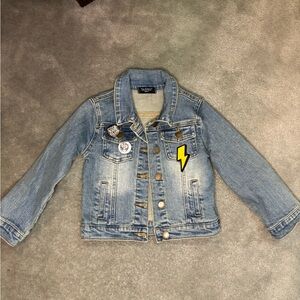 Kids Denim Jacket with Patches by Wee Monster size 4T